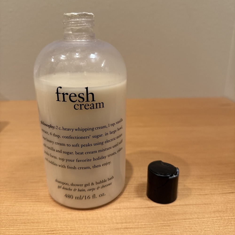 Philosophy Fresh Cream Shampoo, Shower Gel & Bubble Bath 16 oz NEW,‎ Cap Damage